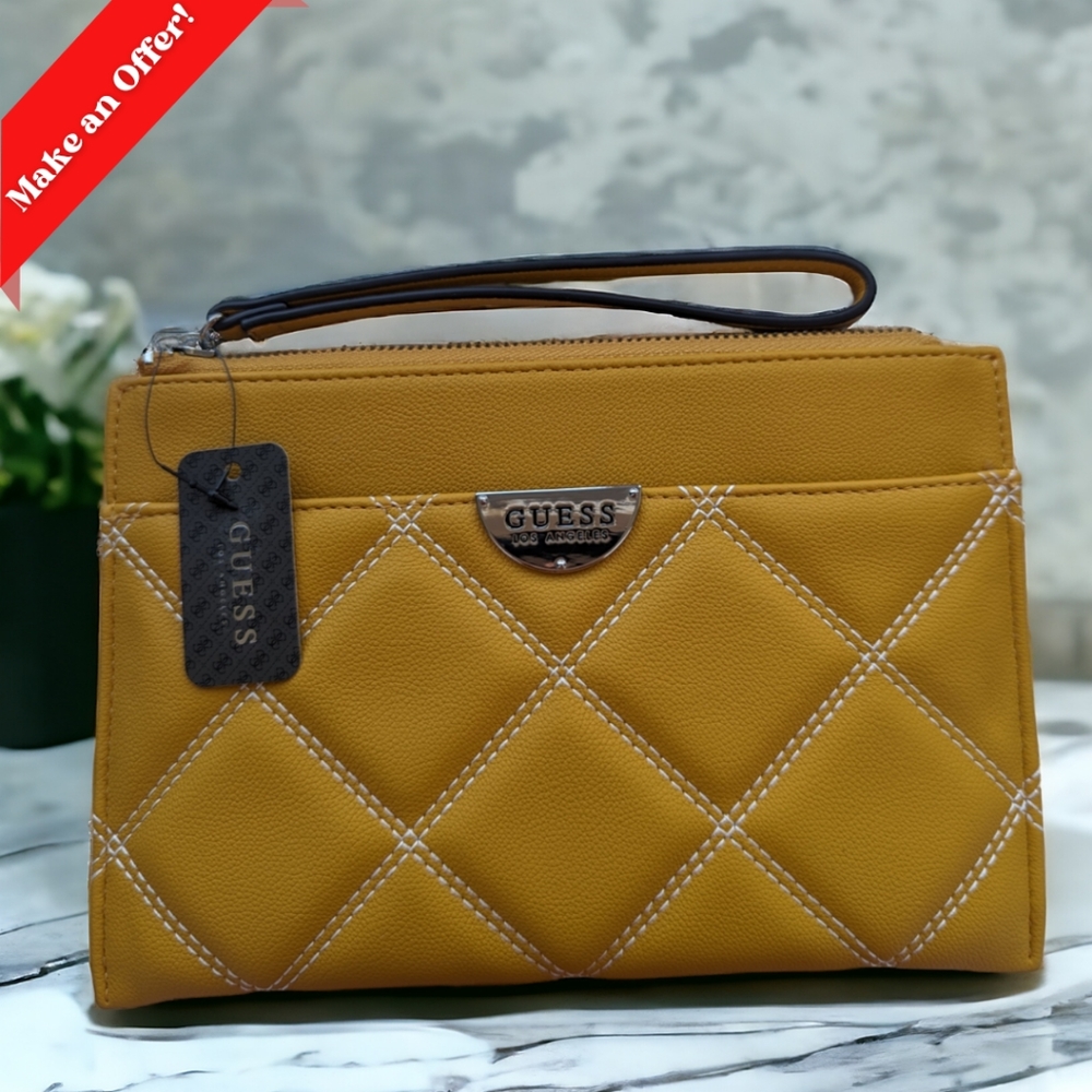 Guess Wrist Wallet! Brand New! Vintage Yellow